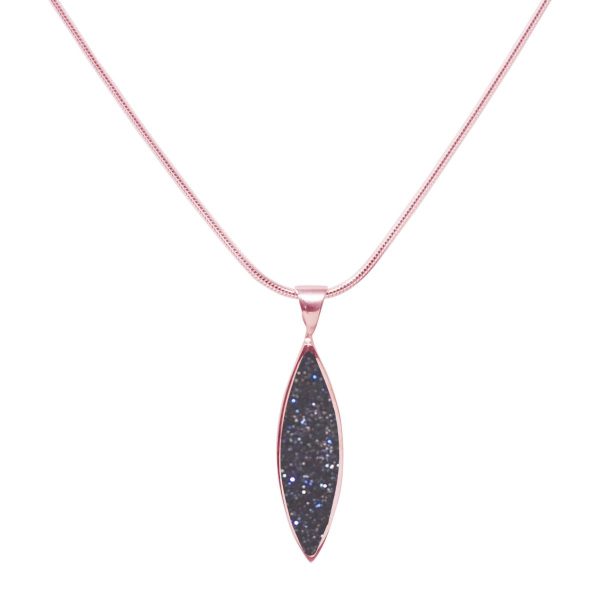 Rose Gold Blue Goldstone Pendant