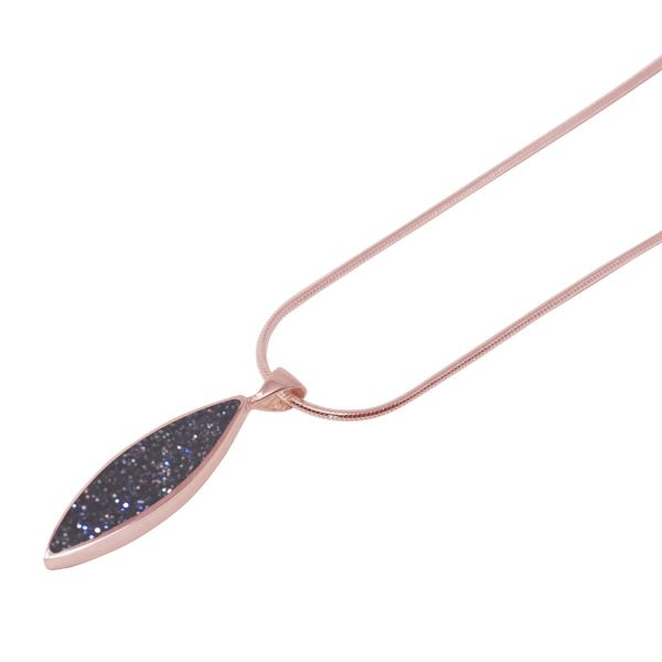 Rose Golld Blue Goldstone Pendant