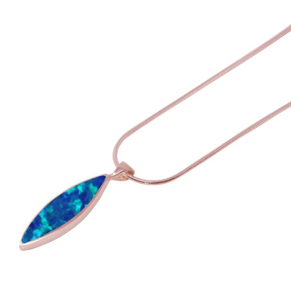 Rose Gold Opalite Cobalt Blue Pendant