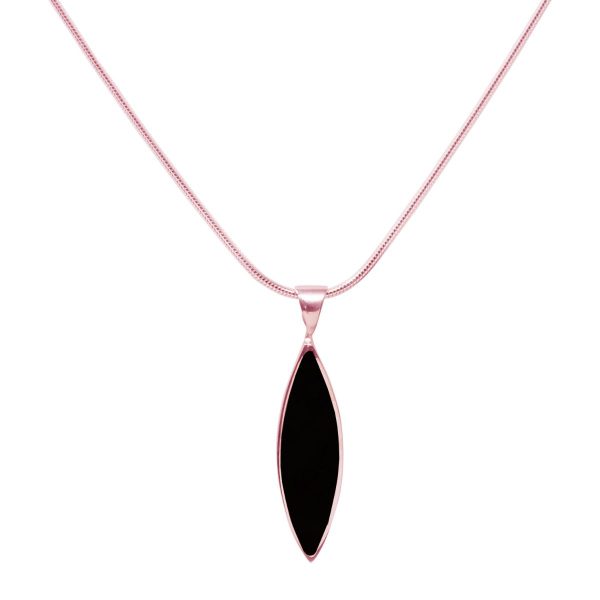 Rose Gold Whitby Jet Pendant