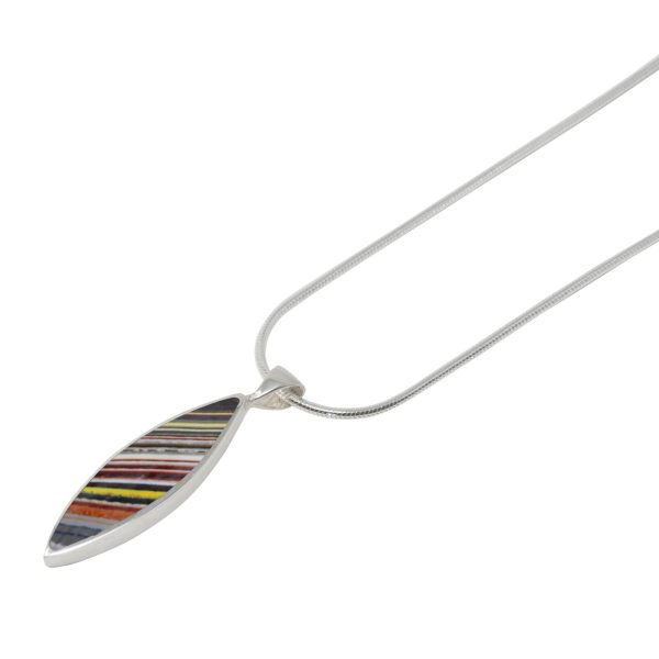 Silver Fordite Pendant