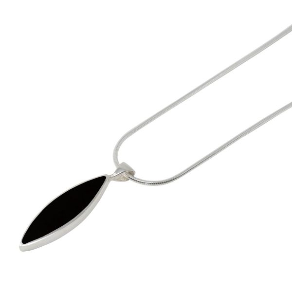 Silver Whitby Jet Pendant