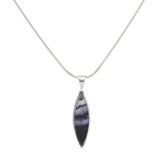 White Gold Blue John Pendant