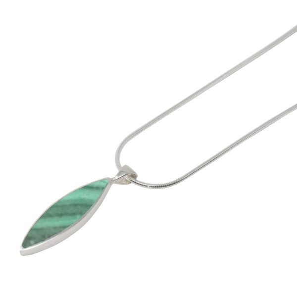 White Gold Malachite Pendant