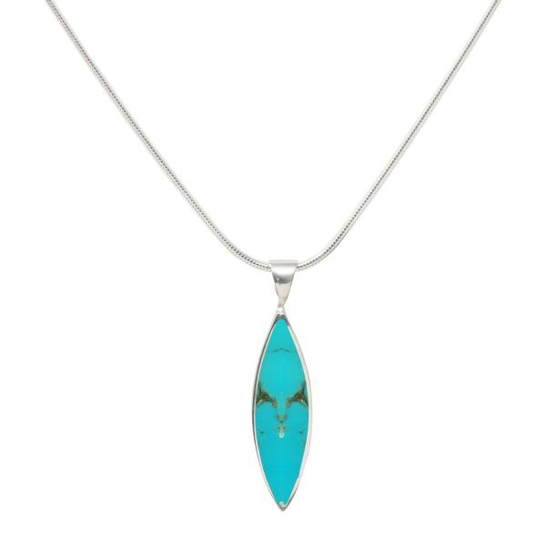 White Gold Turquoise Pendant