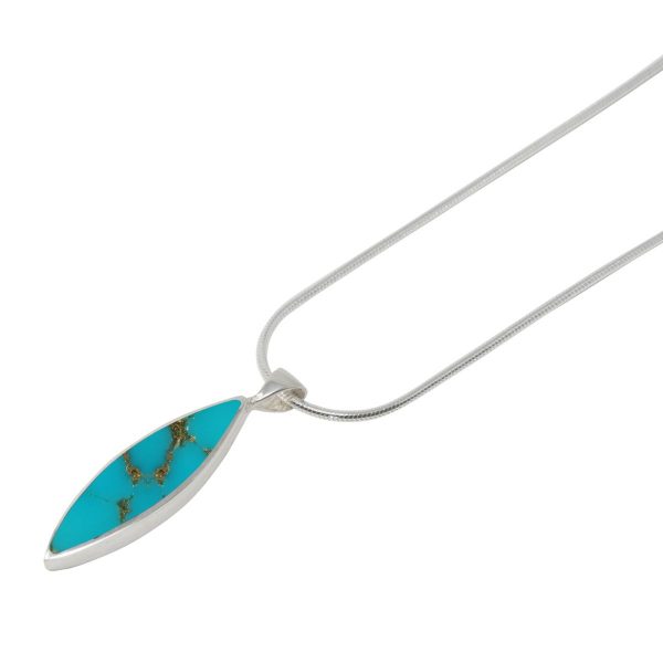 White Gold Turquoise Pendant