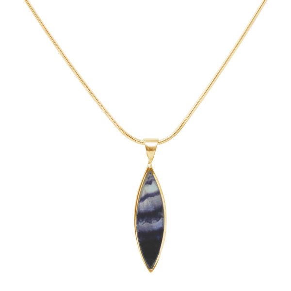 Yellow Gold Blue John Pendant