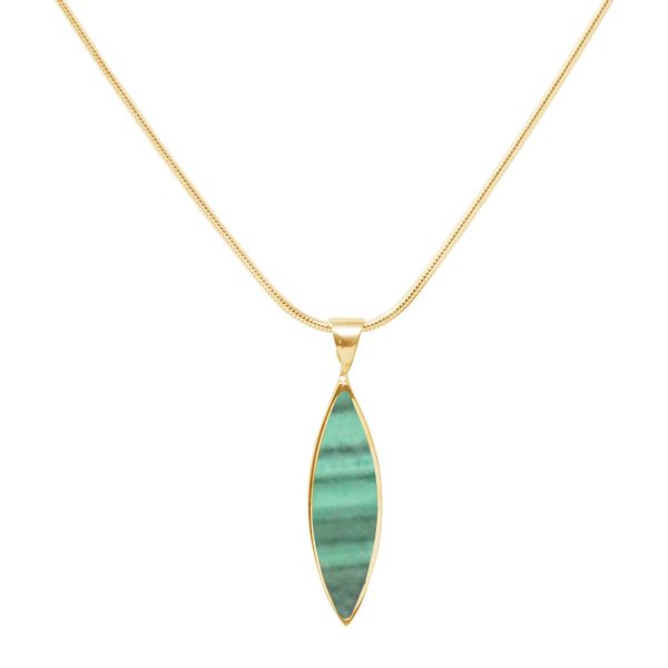 Yellow Gold Malachite Pendant