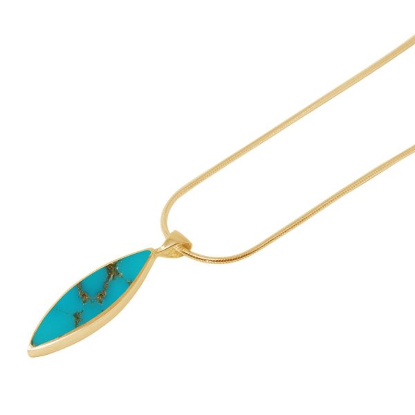 Yellow Gold Turquoise Pendant