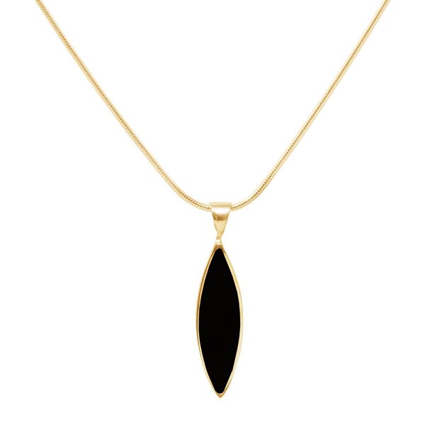 Yellow Gold Whitby Jet Pendant