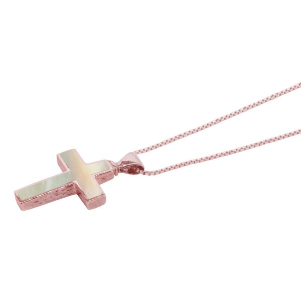 Rose Gold Mother of Pearl Cross Pendant