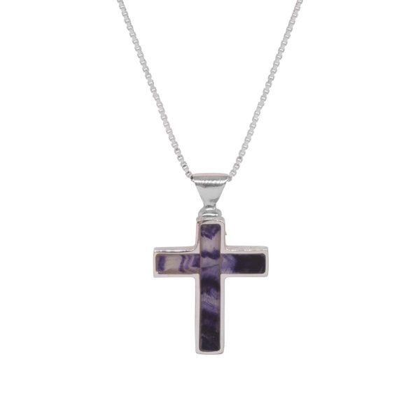 Silver Blue John Cross Pendant