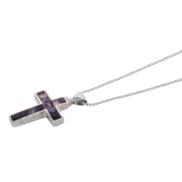 Silver Blue John Cross Pendant