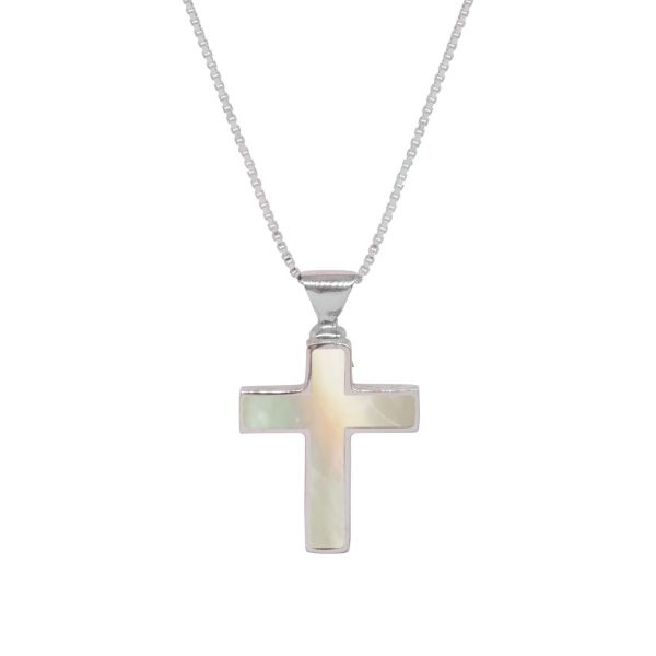 Silver Mother of Pearl Cross Pendant