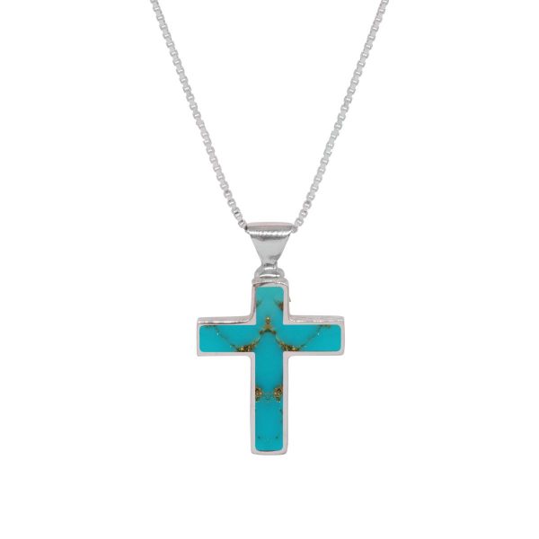 Silver Turquoise Cross Pendant