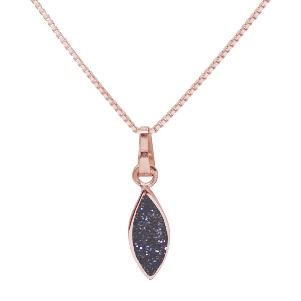 Rose Gold Blue Goldstone Pendant