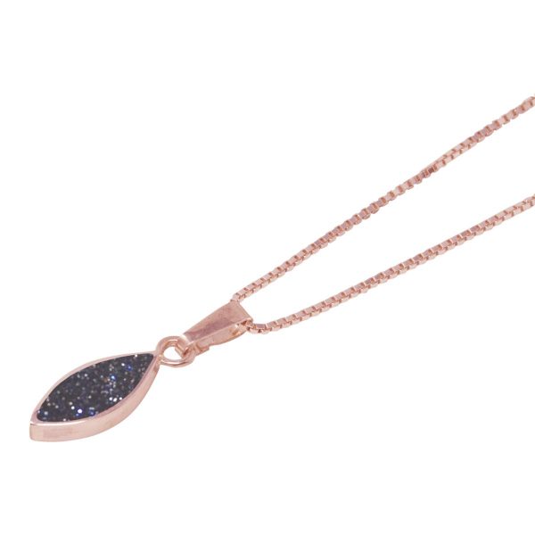 Rose Gold Blue Goldstone Pendant