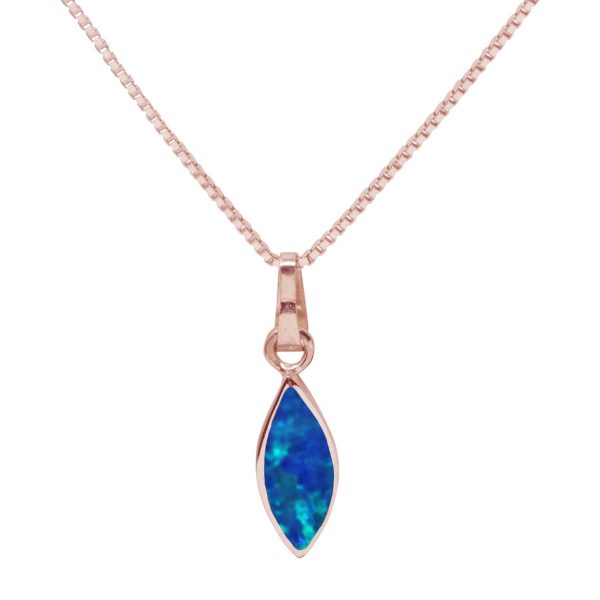 Rose Gold Opalite Cobalt Blue Pendant