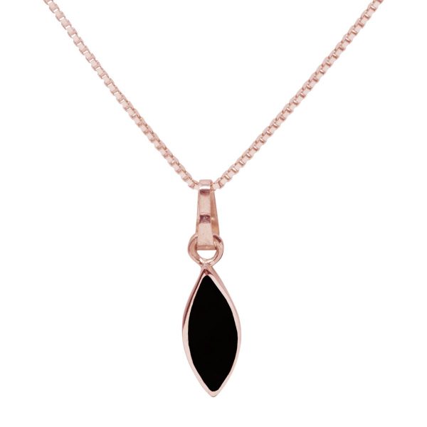 Rose Gold Whitby Jet Pendant