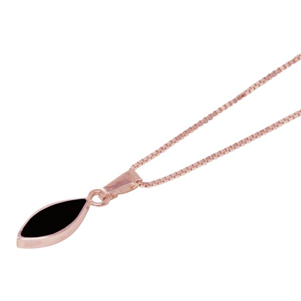 Rose Gold Whitby Jet Pendant