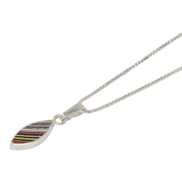 Silver Fordite Pendant