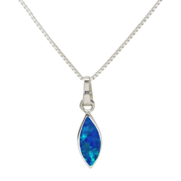 White Gold Opalite Cobalt Blue Pendant