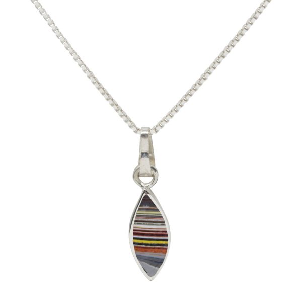 White Gold Fordite Pendant