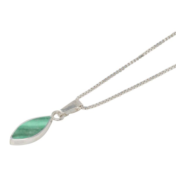 White Gold Malachite Pendant