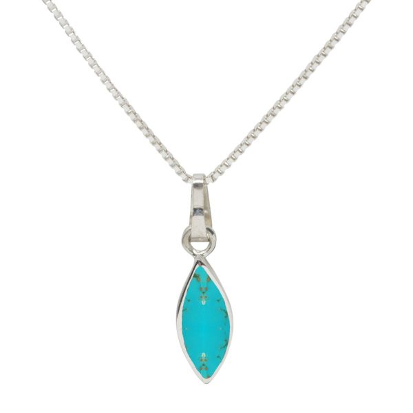 White Gold Turquoise Pendant