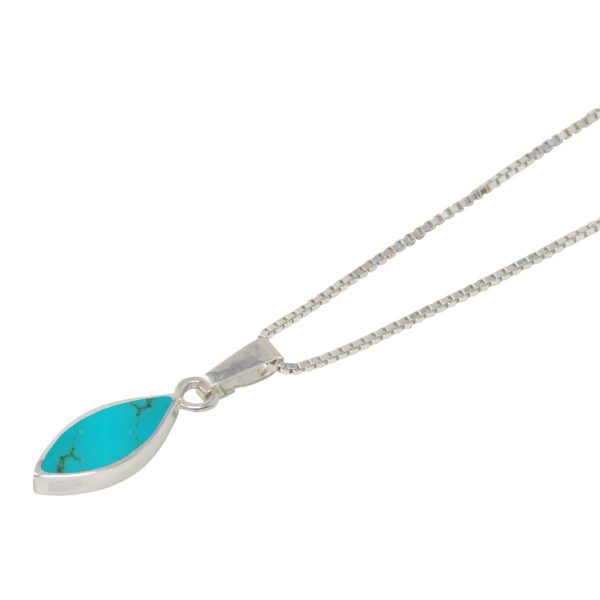 White Gold Turquoise Pendant