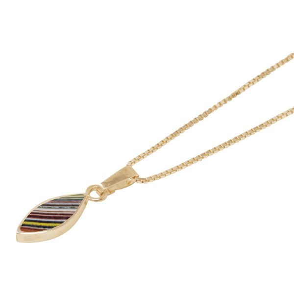 Yellow Gold Fordite Pendant