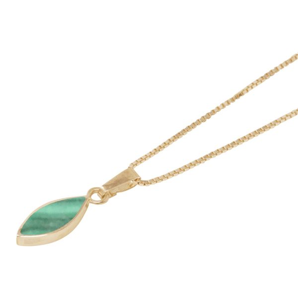 Yellow Gold Malachite Pendant