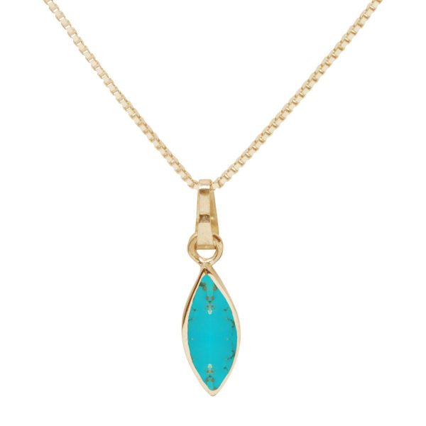 Yellow Gold Turquoise Pendant