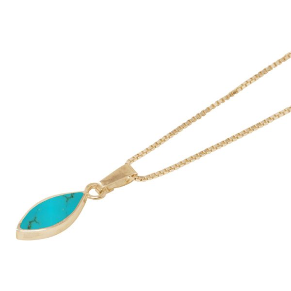 Yellow Gold Turquoise Pendant