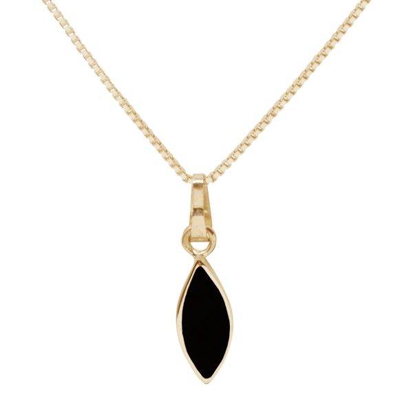 Yellow Gold Whitby Jet Pendant