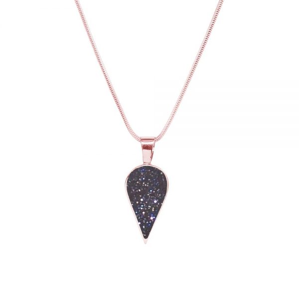 Rose Gold Blue Goldstone Pendant