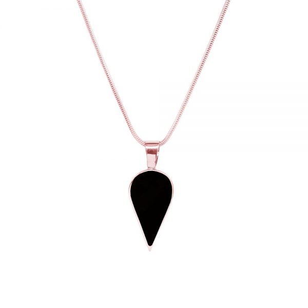 Rose Gold Whitby Jet Pendant