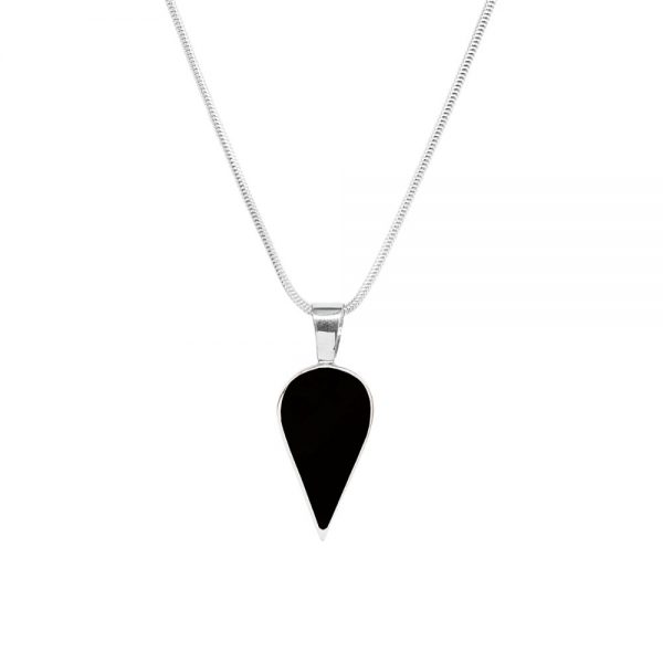 Silver Whitby Jet Pendant