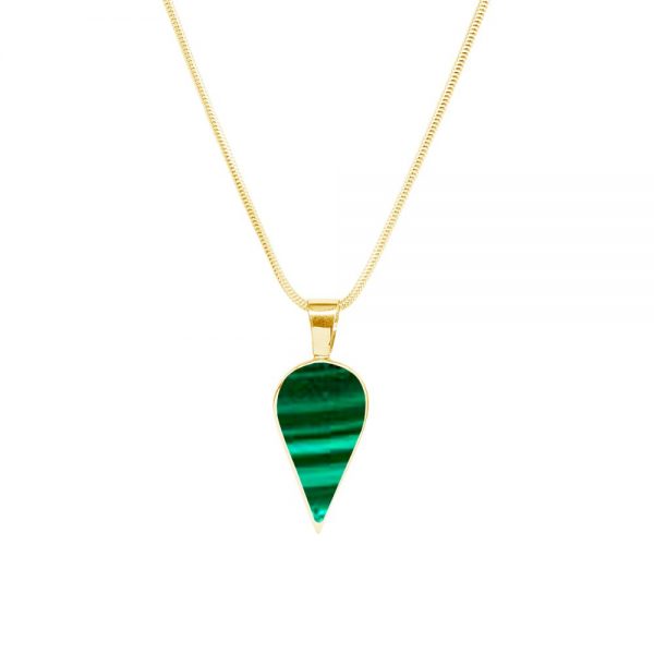 Yellow Gold Malachite Pendant