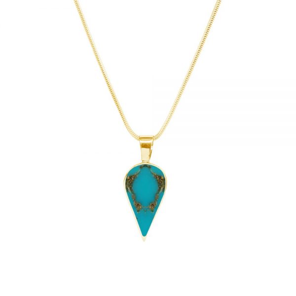 Yellow Gold Turquoise Pendant