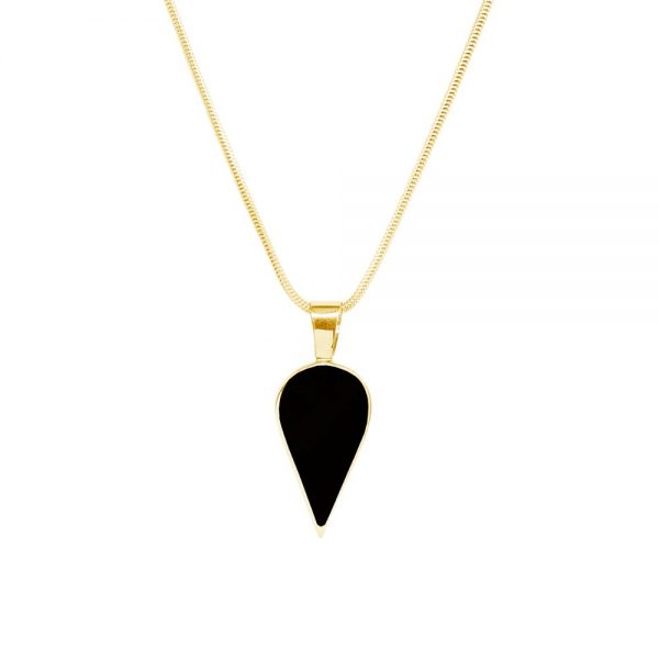 Yellow Gold Whitby Jet Pendant