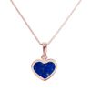 Rose Gold Lapis Heart Shaped Pendant