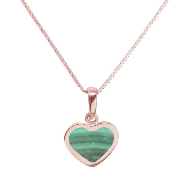 Rose Gold Malachite Heart Shaped Pendant