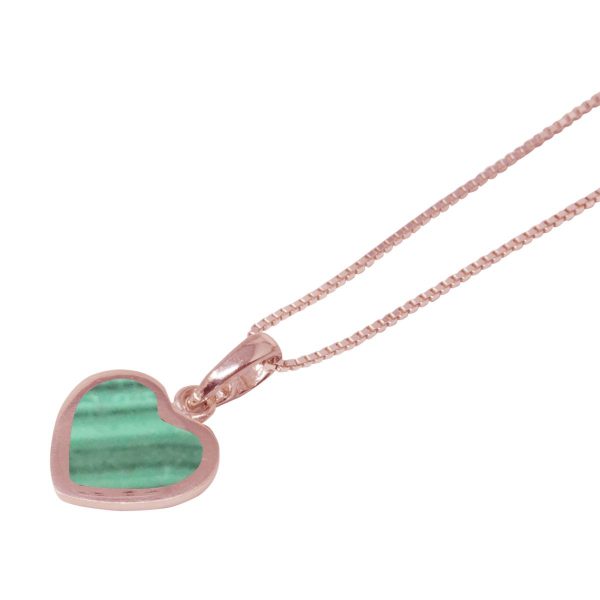 Rose Gold Malachite Heart Shaped Pendant