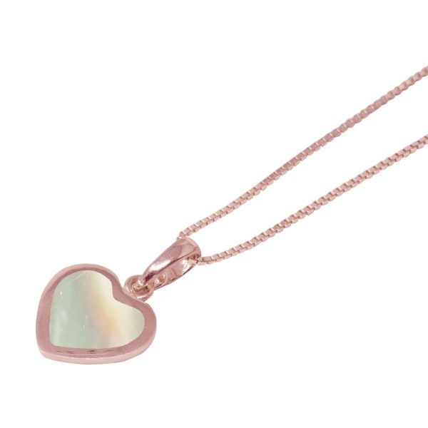 Rose Gold Mother of Pearl Heart Shaped Pendant