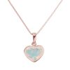 Rose Gold Opalite Sun Ice Heart Shaped Pendant