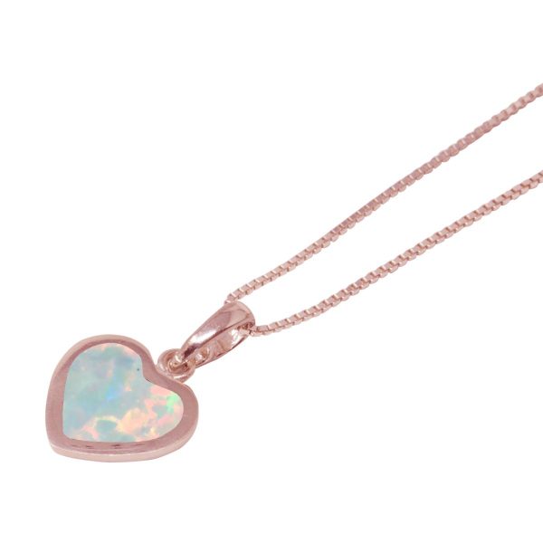 Rose Gold Opalite Sun Ice Heart Shaped Pendant