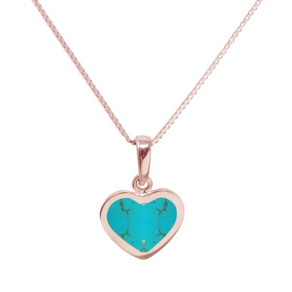 Rose Gold Turquoise Heart Shaped Pendant