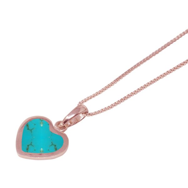 Rose Gold Turquoise Heart Shaped Pendant