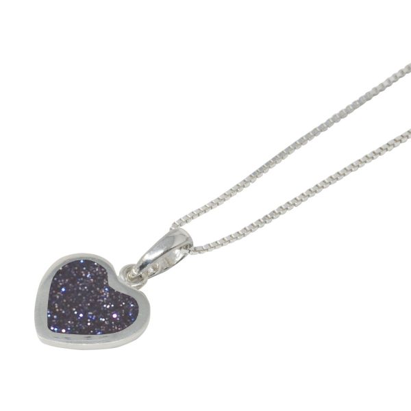 Silver Blue Goldstone Heart Shaped Pendant